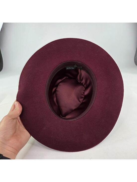 Olive Pique Wool Women’s Western Hat Adjustable One Size Burgandy Cowgirl Hats main image 4